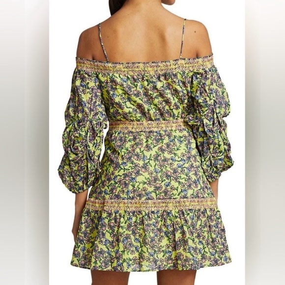 Alice + Olivia Dorothy Off Shoulder Floral Mini Dress Size 2 NWT - Picture 4 of 13